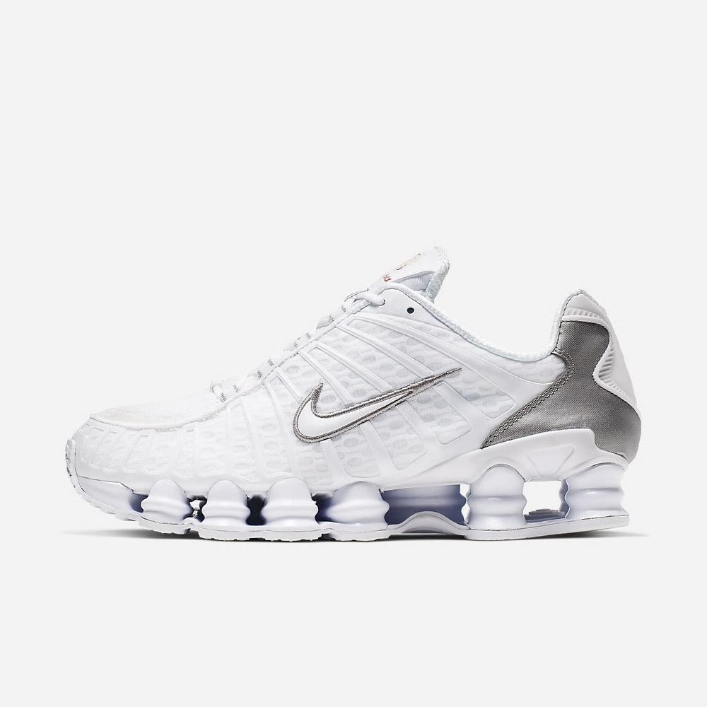 Sneakers Nike Shox TL Blanche 8572-419 White/Metallic Silver/Max Orange/White Homme | SPO-50308569